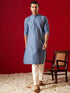 SHRESTHA BY VASTRAMAY Men's Grey Cotton Schiflli Kurta Pant Set
